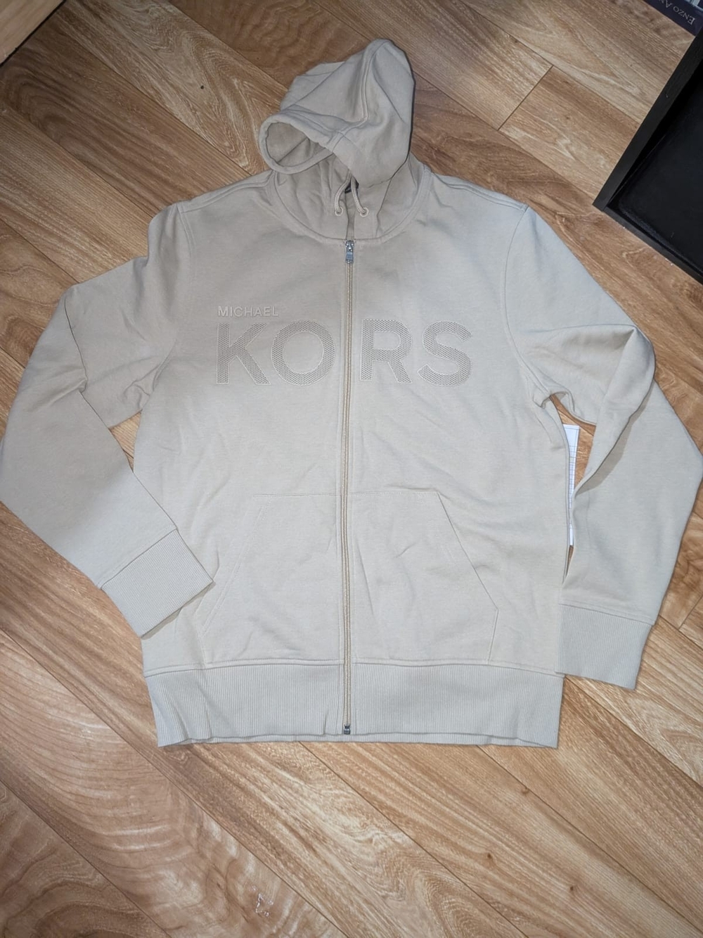 Michael Kors Men's Zip-Up Hoodie in Cream